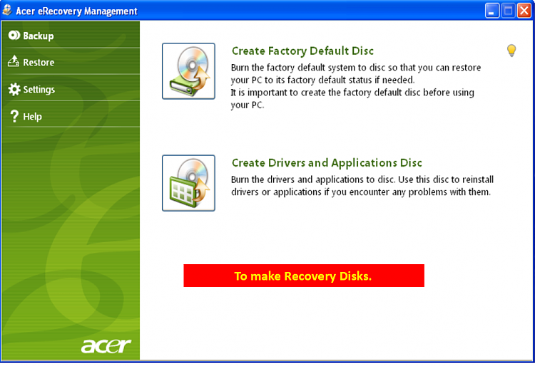 Free Acer Recovery Disk Download Windows 7